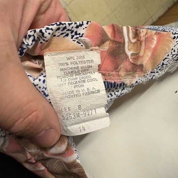 Vintage Lee Floral Pleated Skirt - Blue, Pink, Brown - Picture 4 of 4